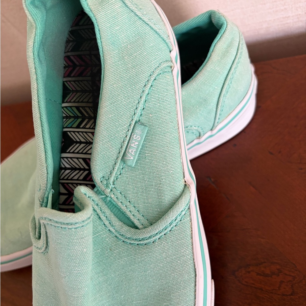 Mint Green Slip On VANS Women's Sneakers size 8 - Picture 16 of 16